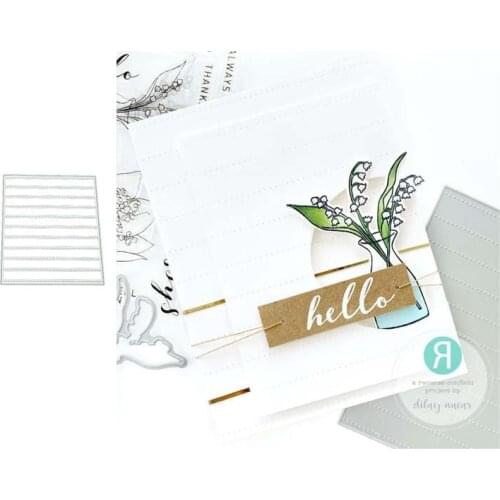 2021 New Arrival Striped Background Rectangle Metal Cutting Dies Scrapbooking Craft Stencil Card Make Mould Sheet Decor Template