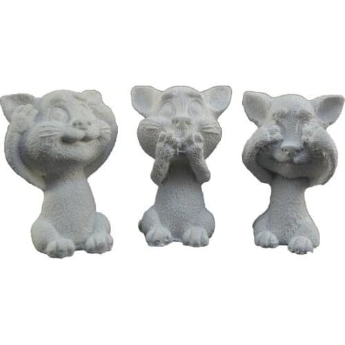 3'lü Cat Figured paintable decorative Polyester paintable decorative objects декоративные предметы под роспись