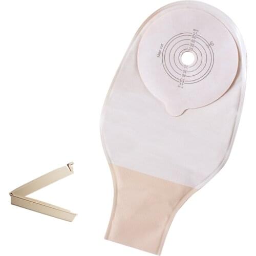 30pcs/lot; Economical Drain valve Colostomy Bags for Adults; One-piece system Ostomy Pouch with Clip Closure, Cut-to Fit 25-55mm
