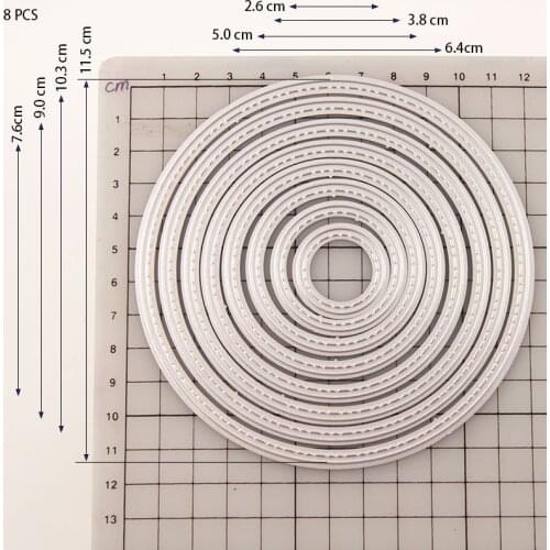 8 Pcs/Lot 2020 Circle Metal Cutting Dies DIY Scrapbooking Paper Photo Album Crafts Knife Mould Cards Embossing Mold Stencils