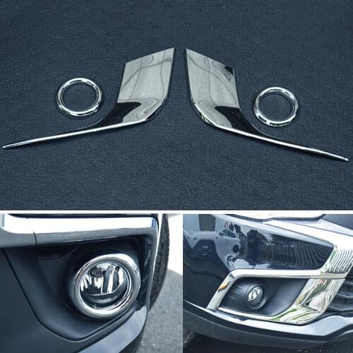 BBQ@FUKA New Car Styling Front Fog Light Lamp Cover Trim Fit For Mitsubishi ASX RVR Outlander Sport ABS Plastic 2016-2017