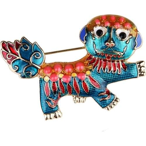 OneckOha Zinc Alloy Tiger Brooches Colorful Pet Puppy Animal Pin Womens Garment Accessories