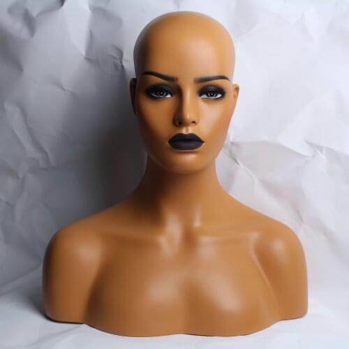 Black Lipstick Female Fiberglass Mannequin Head Bust For Wigs Display