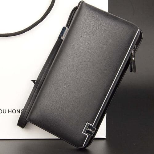 Baellerry Brand Business wallet Long section Coin pocket purse zipper Multifunction portfolio men Casual Clutch wallet phone bag