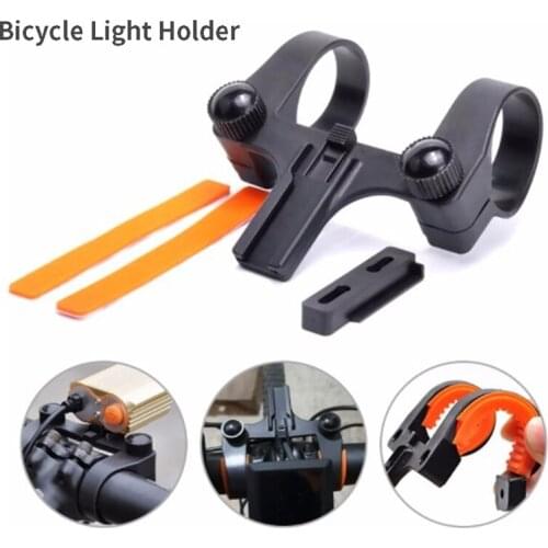 Bicycle Light Holder Double-hole Central Bike Front Light Mount Cycling Headlamp Stand Rack MTB Lamp Bracket Clip