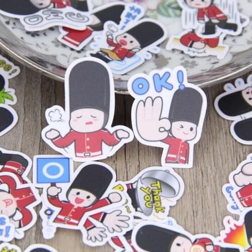40pcs UK Soldier Man Boy London Scrapbooking Sticker Pack Decorative Sticker DIY Craft Photo Albums Decals Diary Deco