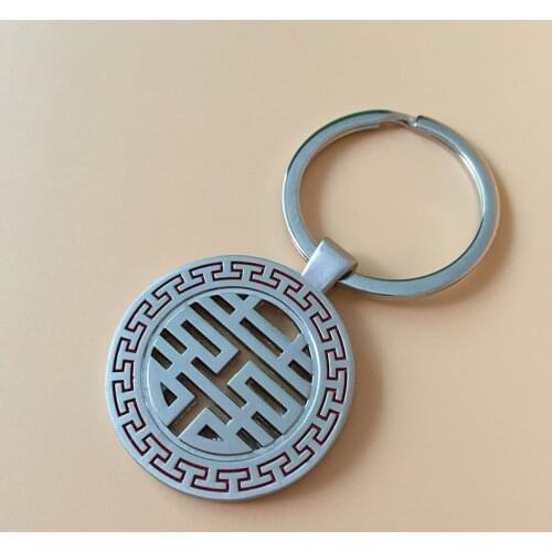 Double-face chinese keychain key ring high quality lucky key chain key holder creative portachiavi chaveiro llaveros bag charm