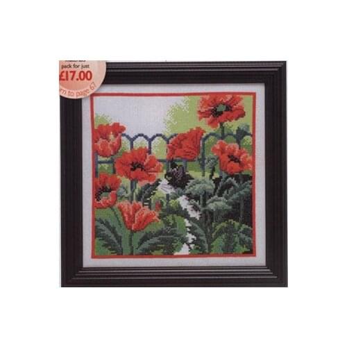 Fishxx Cross-Stitch Col148-1flowers[Temptation poppy]cotton thread and cloth,water-soluble,100% accurate,11CT,embroidery