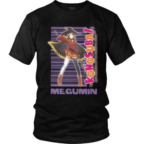Megumin The Sorcerer Konosuba T Shirt Mens Cotton Printed T-shirts Funny Tshirt Short Sleeve Japan Novel Anime Manga Tee Tops