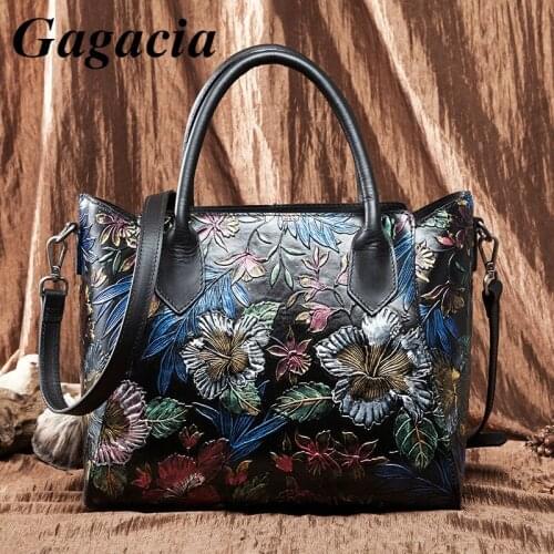 GAGACIA Luxury Designer Brand Purses And Handbags Womens Handbag Cow Leather Bags For Women Shoulder Bag Chinese National Style