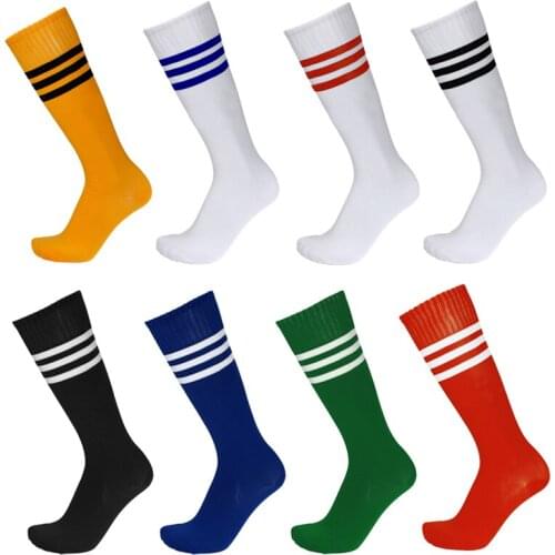 Football Striped Socks Cotton Breathable Soccer Socks Knee Above Plain Long Soccer Baseball Hockey Tube Sport Outdoor