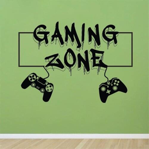 Gamer Wall Stickers Creative Video Game Gaming Zone Mural For Kids Room Bedroom Removable Waterproof Decal M0064