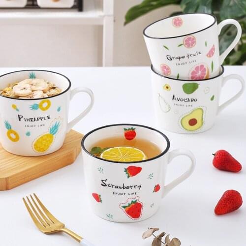 Ceramic Mug Creative Vintage Lover Enamel Cup Household Belly Milk Breakfast Coffee Tea Cup Lovely Enamel Drinkware