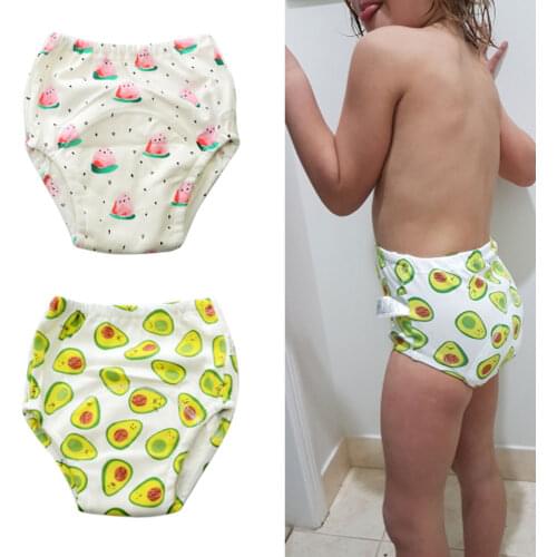 1 PC Cute Baby Potty Training Pants Nappies For Toddler Boys Girls Cotton Cloth Diapers Panties Washable Reusable 4 Layers