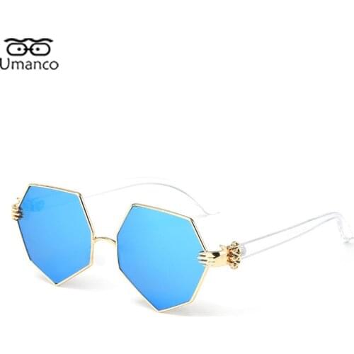 2021 Fashion Irregular Polygon Sunglasses for Women Men Gold Metal Frame AC Lens Sun Glasses Male Female Gift Travel Street
