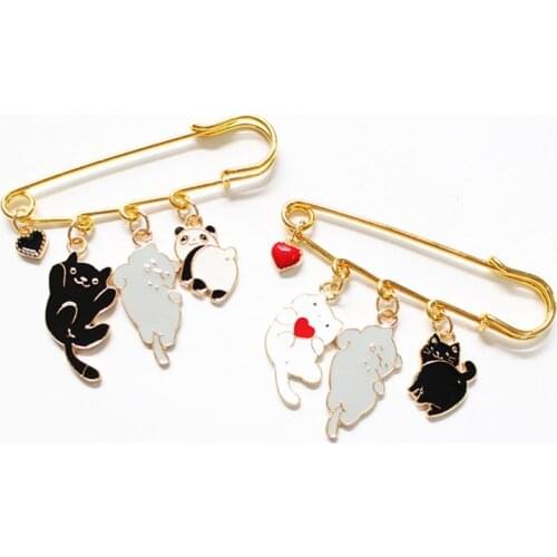 Cartoon Animal Pin Panda Cat Brooch Button Pins Jacket Pin Badge Childlike Gift Jewelry for Kid