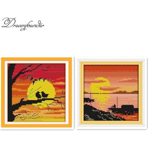 Back home cross stitch kit aida 14ct 11ct count printed canvas stitches embroidery DIY handmade needlework