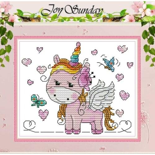 Unicorn cartoon painting counted 11CT 14CT Cross Stitch Sets DIY Chinese Cross-stitch Kits Embroidery Needlework home decor