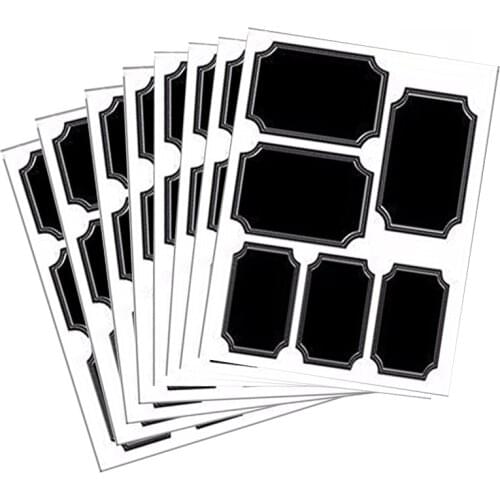 White Border Chalkboard Labels Set of 48 Reusable Blackboard Stickers for the Kitchen Pantry chalk Mason Jars