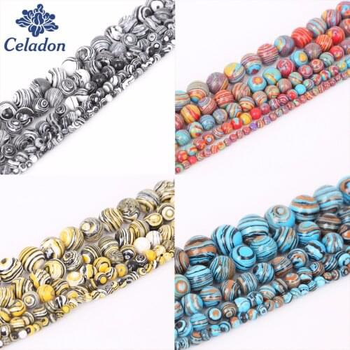New Fashion Stone Beads 4 Colors Manual Malachite Beads For Women Diy Necklace&Bracelet Jewelry Craft Dia. 4/6/8/10/12 mm ,15