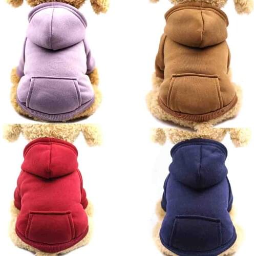 Solid Color Pet Dog Fleece Sweater Warm Dog Clothes Hoodie For Small Dogs Clothing Puppy Outfit Hoodies Soft Puppy Costume