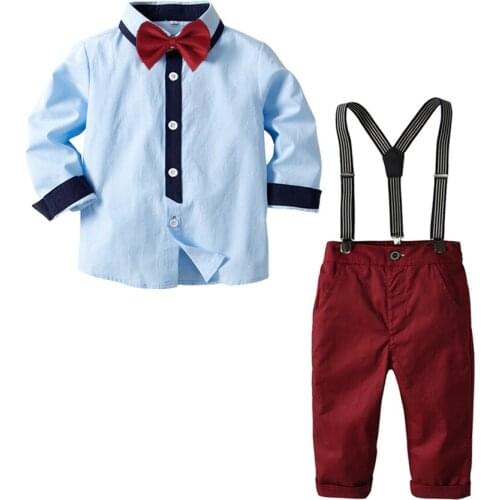 1-6 Years Toddler Boys Clothes Kids Patchwork Outfits Fashion Shirt + Pants Infant Children Costume 4PCS/Set Baby Clothing Set
