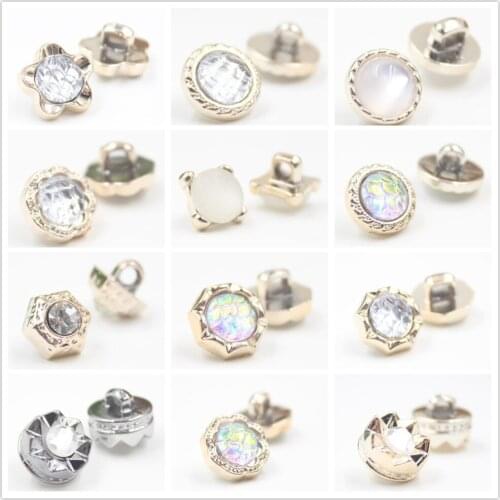 OOOT BAORJCT 154494 ,10mm Plastic Rose gold Buttons, Beads combination button,50pcs,clothing accessories, DIY handmade materials