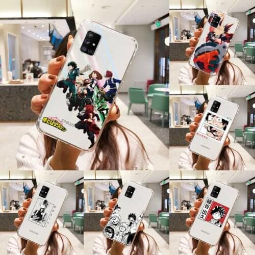 My hero academia Phone Case Transparent For Samsung S A M J 21 20 50 30 60 5 7 51 71 90 11 10 J710 e p PLUS Prime 5G shell coque