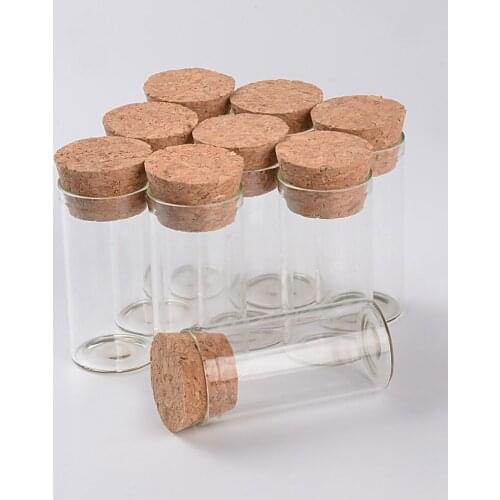 12ml Empty Glass Bottles With Cork Stopper Transparent Mini Vials Jars Food Spice Bottles wild-mouth Jars 100pcs