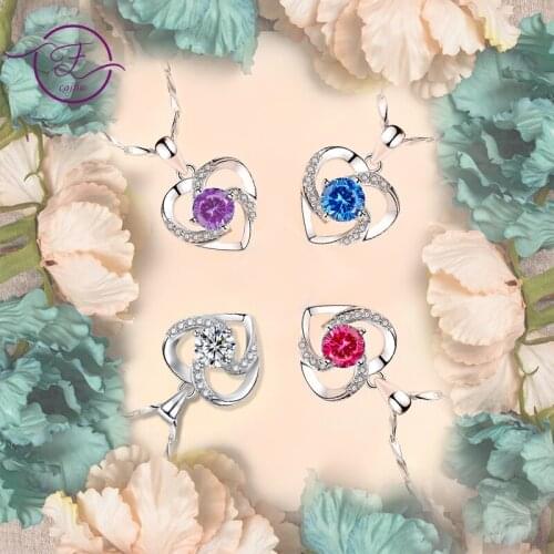 Romantic/cute Love Heart Wedding Necklace Silver Pendant Necklaces Gift for Women Jewelry Anniversary Wholesale Lots Bulk