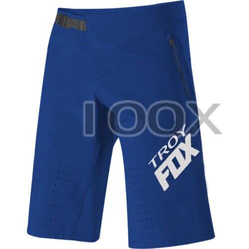 Blue Troy Fox MTB ATV Dirt Bike Riding Defend Shorts Street Moto Mountain Bicycle Offroad Summer Racing Short Pants