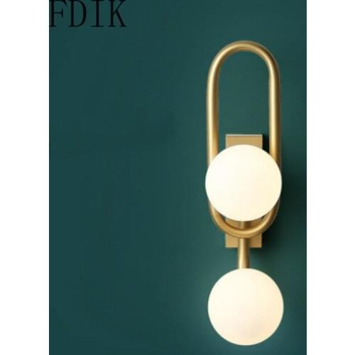 Modern Magic Bean Wall Light Double-Head Gold Luminaire for Living Room Bedside Background Stair Aisle Corridor Lighting Fixture