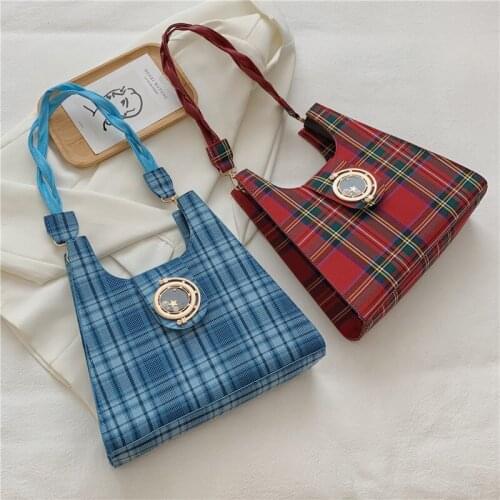 Stylish Retro Checkered Crossbody Lipstick Bag Women satchels Underarms Dumplings Wrapped Autumn/Wnter Hundred Shoulder Handbags