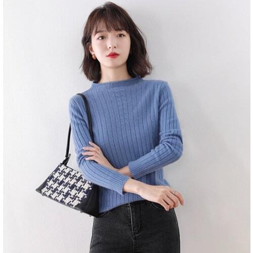 Super Soft Warm Sweaters for Woman 100% Cashmere Knitting Pullovers Hot Sale Long Sleeve Slim Knitwears Ladies Clothes