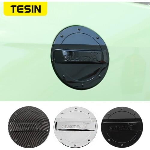 TESIN Car Exterior Fuel Tank Cap Trim Cover Decoration Sticker Accessories for Ford Mustang 2010 2011 2012 2013 2014 Car Styling