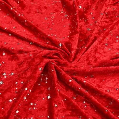 3D pointed five star gilt velvet cloth fabric for clothes counter backgroud bag homedecor diy sewing materials 1X1.5M