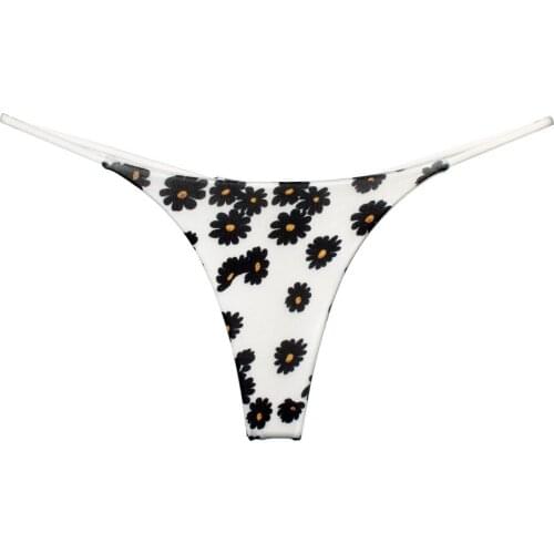 Women Sexy Bikini Thongs Breatbale Cotton Panties Dance Tanga G Strings Low Waist Female Sexy Underwear Lingerie Double-layer