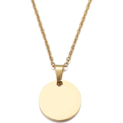 12PC Gold Color Mini Disc Coin Colares Necklaces Pendants Lucky Charm Women Girls Circle Jewelry Choker Friendship Necklace Hot