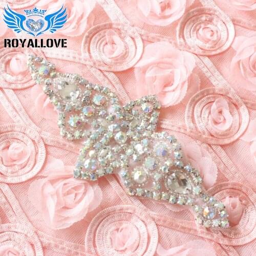 30 Pcs Sparkling Bling AB stone rhinestone bridal sashes/belt applique trimmings Wedding Motif DIY Bridal Sash Lace Garter