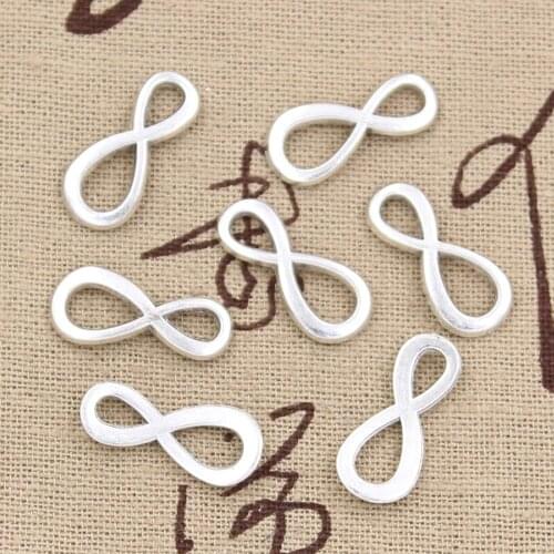 40pcs Charms Infinity Symbol Connector 20x9mm Antique Silver Color Pendants Making DIY Handmade Tibetan Silver Color Jewelry