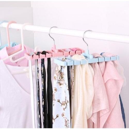 50pcs Storage Rack Tie Belt Space Saver Rotating Scarf Ties Hanger Holder Hook Closet Organization Tank Tops Bra Belts Bag