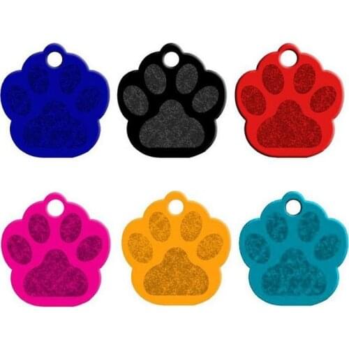 500pcs Fashion Paw Shape Pet ID Tag Dog Name Address Anti-lost Puppy Dog Kitten Aluminium Alloy Jewelry ZA5425