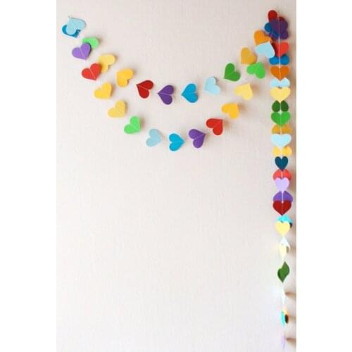 Rainbow heart paper 10ft banners, Party decorations , Rainbow paper bunting, Childrens room decor, Colorful paper garland