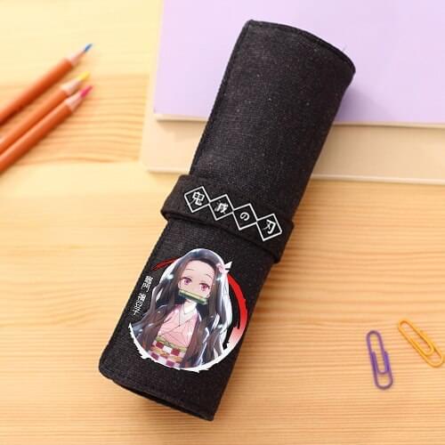 Demon Slayer: Kimetsu No Yaiba Kamado Tanjirou Kamado Nezuko Cosplay Canvas Pen Pencil Case Box Storage Bag Gift