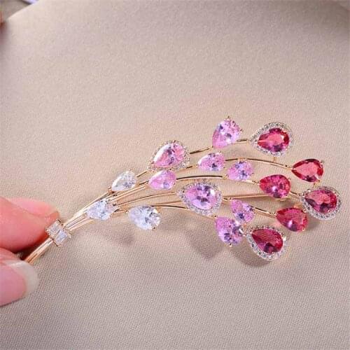 Beautiful Flower Brooches for Women Luxury Colorful Zircon Crystal Wedding Jewelry Accessories Brooch Pin Gifts broches mujer