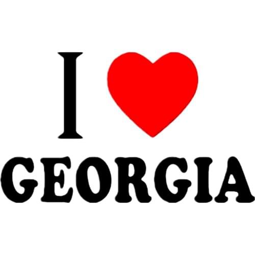 CS-1706#14*24cm I love GEORGIA reflective waterproof funny car sticker vinyl decal silver/black for auto car stickers styling