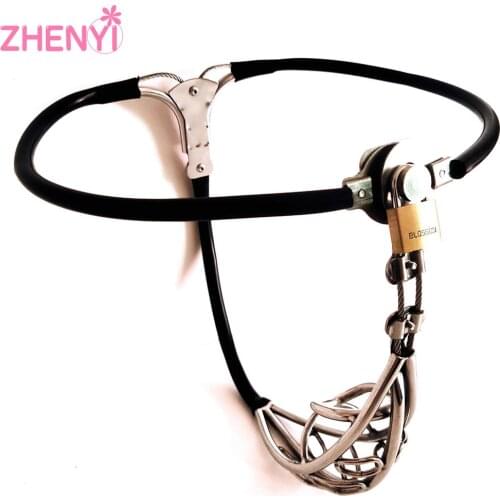 Fetish Lockable Penis Restraint Device Sex Toys For Men Stainless Steel Chastity Belt Male Hollow Cock Cage Slave For Couples