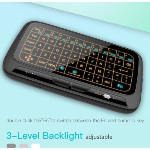 H18 Mini Full Touch Screen 2.4GHz Air Mouse Touchpad Backlight Wireless Keyboard for Smart TV