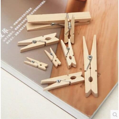 Hot! Wholesale (50pcs/lot) Lovely Mini Natural Wood Clip Photo clips, Wooden Pegs