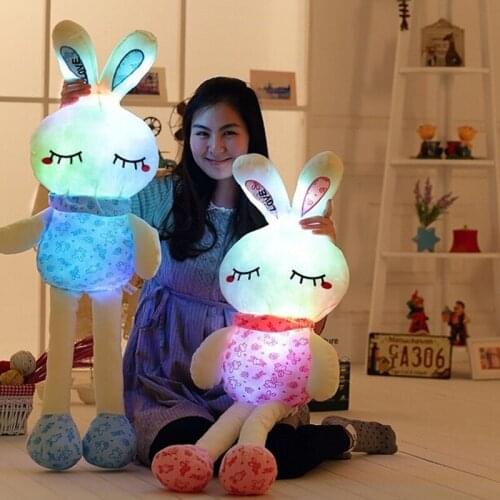 70CM lovely pink rabbit plush toys for children boy and girls night luminous plush toy in Christmas gift and birthday to kids
